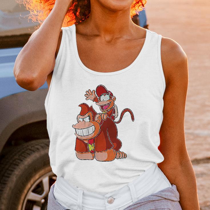 Donkey And Diddy Kong Piggy Back Ride Cute Women Tank Top