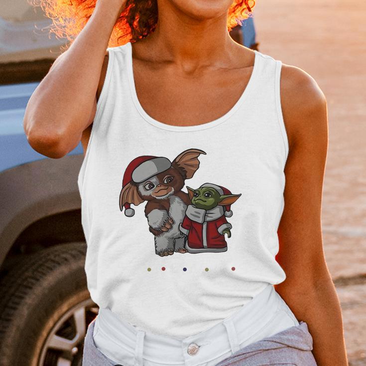 Friends Christmas Baby Yoda And Baby Gizmo Santa Women Tank Top