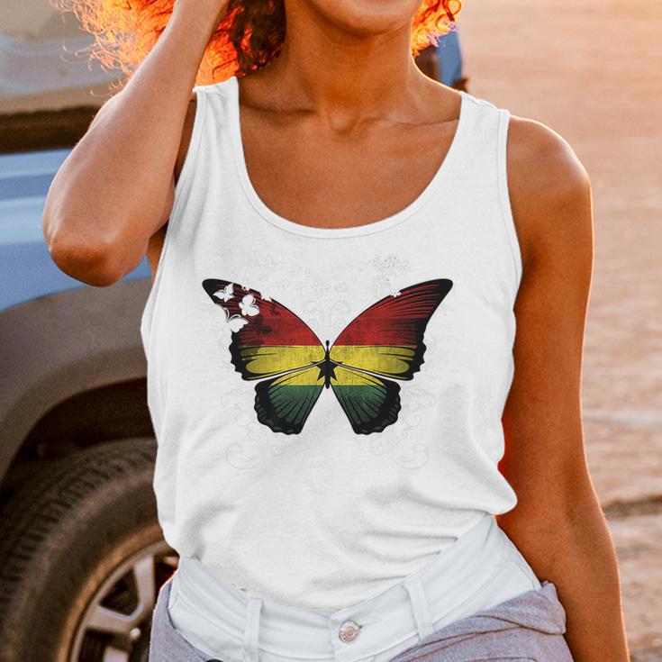 Ghana Flag Ghanaian Flag Butterfly Women Tank Top