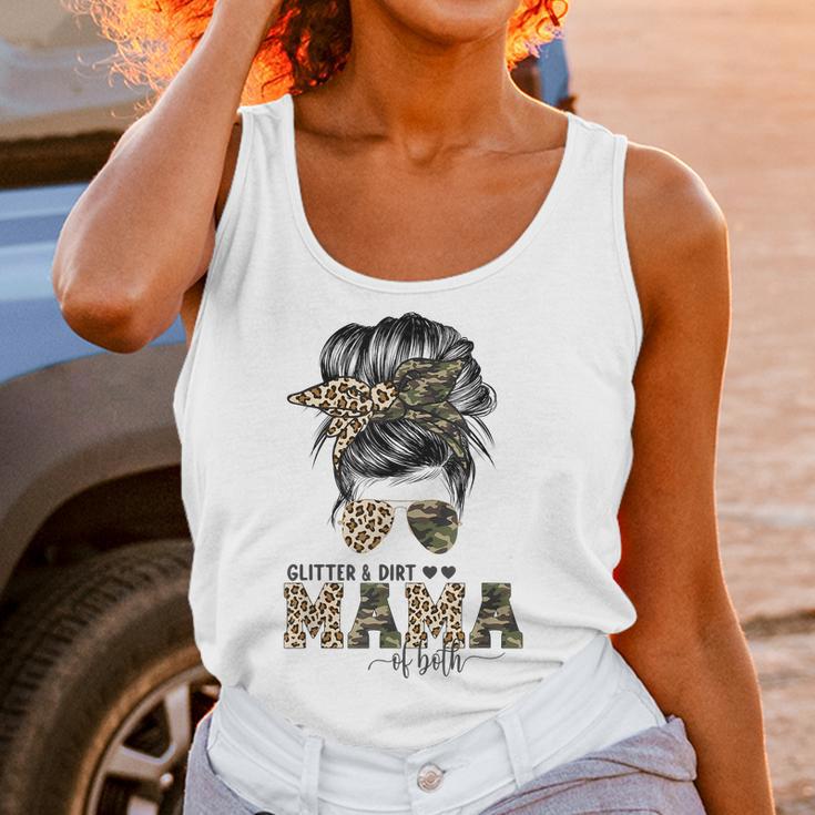 Glitter And Dirt Mama Of Both Leopard Camo Mothers Day Gift Women Tank Top