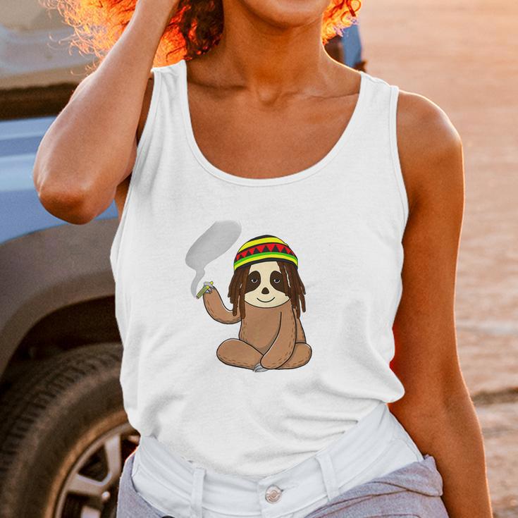 Marijuana Sloth Weed Smoker Jamaican Funny 420 Gifts Women Tank Top