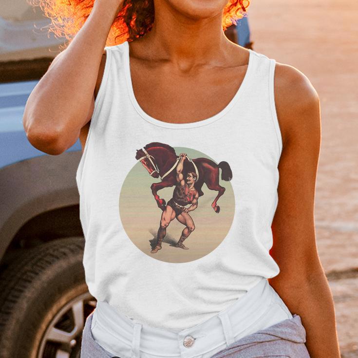 Muscle Man Lifting A Horse Kids Women Tank Top