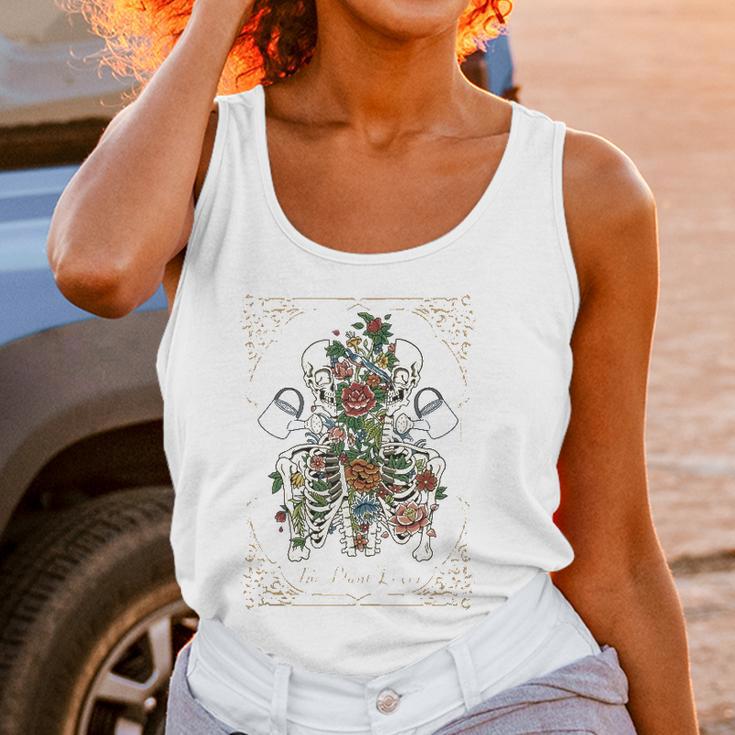 The Plant Lover Tarot Card Skeleton Skull Flowers Plants Women Tank Top