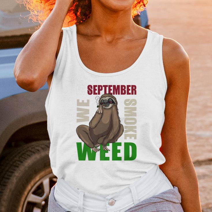 Sloth Stoner September Marijuana Weed Ganja Gift Women Tank Top