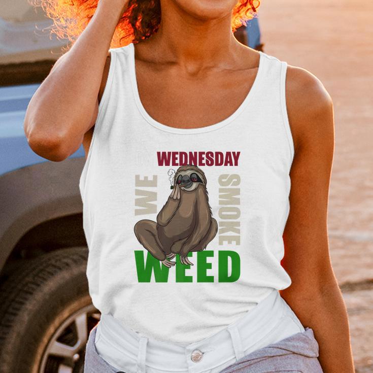 Sloth Stoner Wednesday Marijuana Weed Ganja Gift Women Tank Top