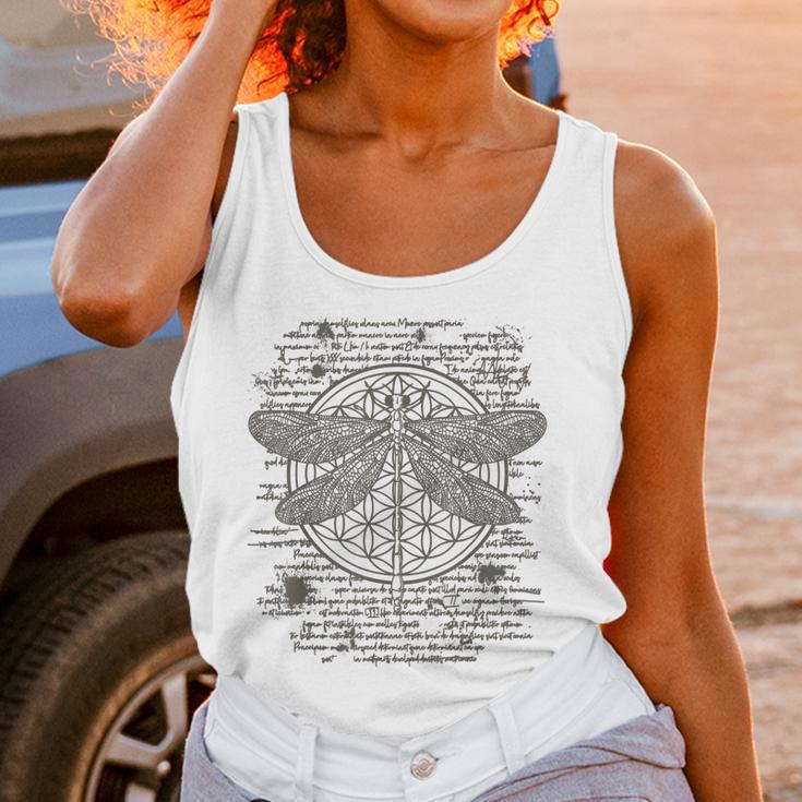 Spiritual Dragonfly Yoga Design Leonardo Da Vinci Vintage Women Tank Top