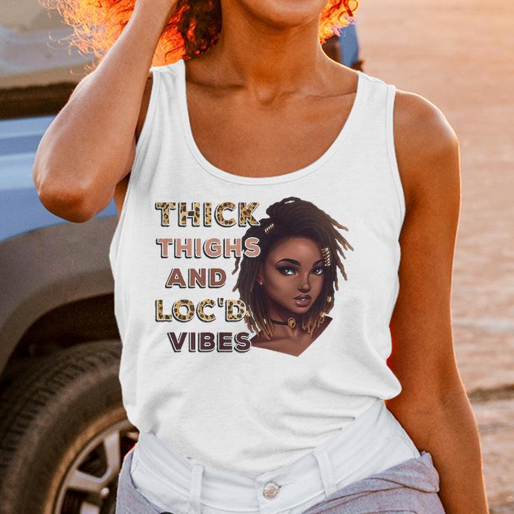 Womens Ygxw Thick Thighs And Locd Vibes Black Woman African Pride Women Tank Top