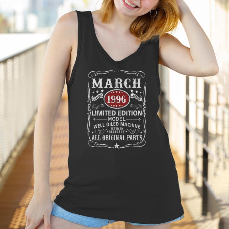 25Th Birthday Decoration March 1996 Men Women 25 Years Old Women Tank Top