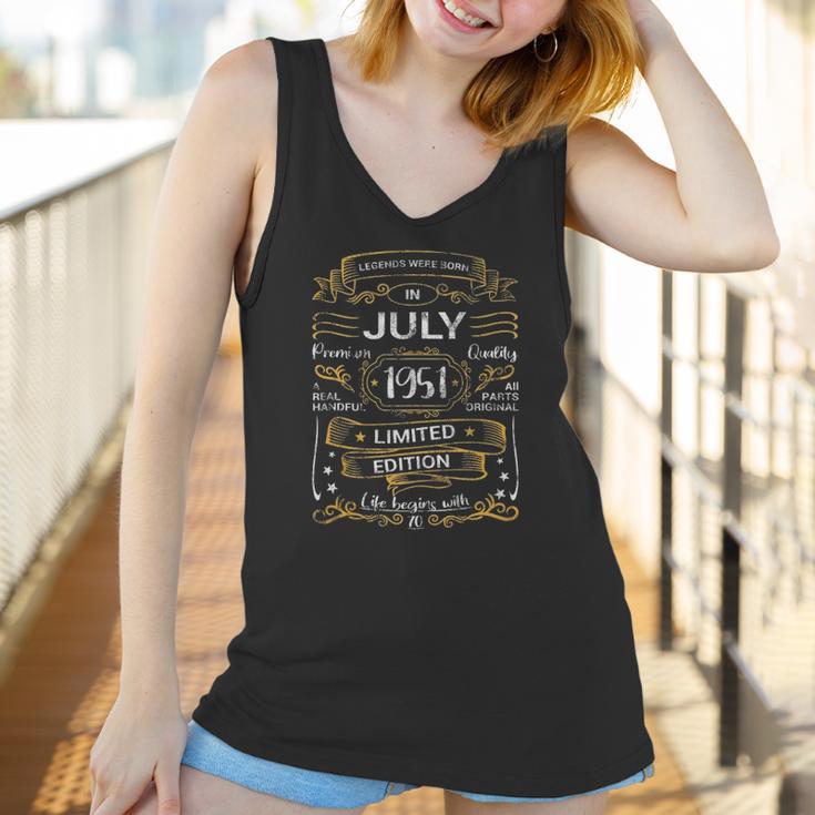 70Th Birthday Legends Were Born July 1951 70 Years Old Women Tank Top