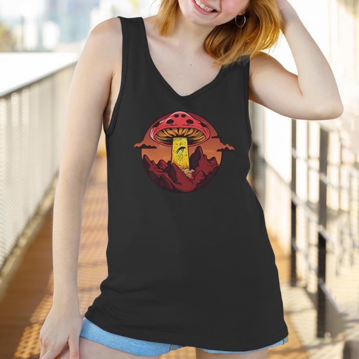 Alien Ufo Space Aliens Spaceship Kiffen Joint Mushrooms Shirt Women Tank Top