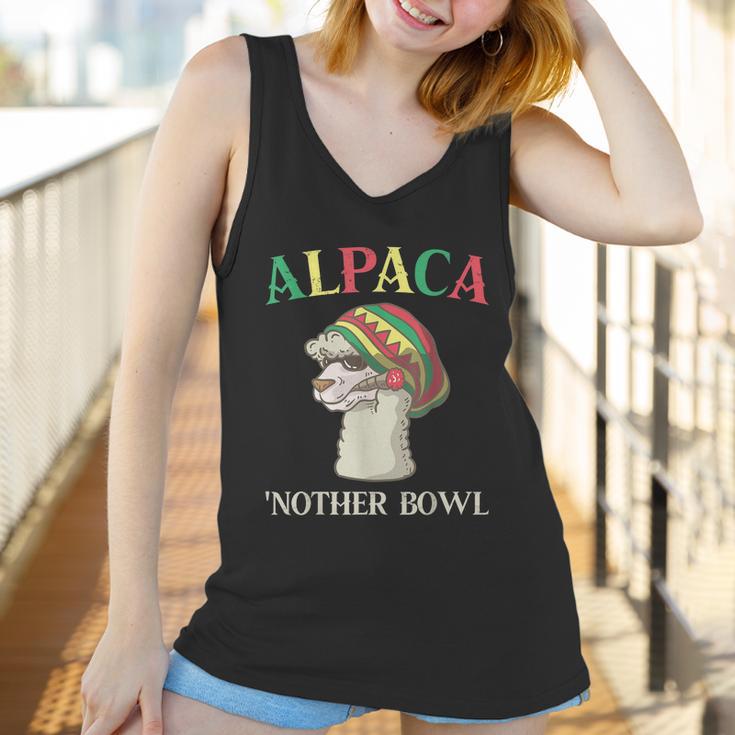 Alpaca Nother Bowl Weed Smoking Llama Cannabis Leaf Stoner Graphic Design Printed Casual Daily Basic Women Tank Top