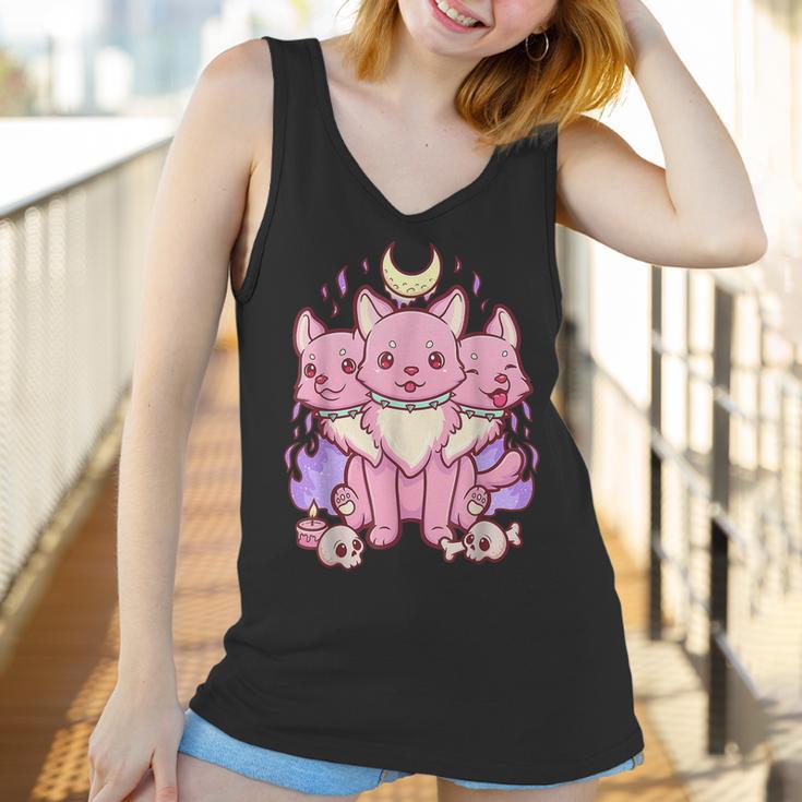 Anime Kawaii Pastel Goth Cute Creepy 3 Headed Dog Men Women T-Shirt Graphic Print Casual Unisex Tee Women Tank Top