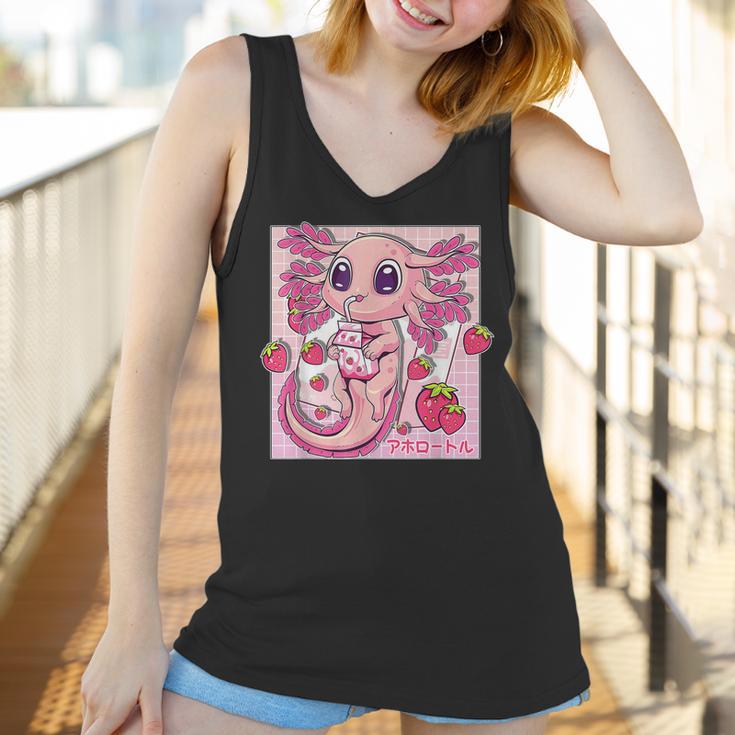 Axolotl Pastel Goth Strawberry Milk Shake Anime Aesthetic V3 Men Women T-Shirt Graphic Print Casual Unisex Tee Women Tank Top