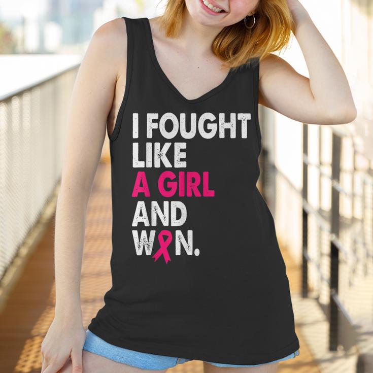 Breast Cancer Awareness I Fought Like A Girl And Won Women V2 Men Women T-Shirt Graphic Print Casual Unisex Tee Women Tank Top