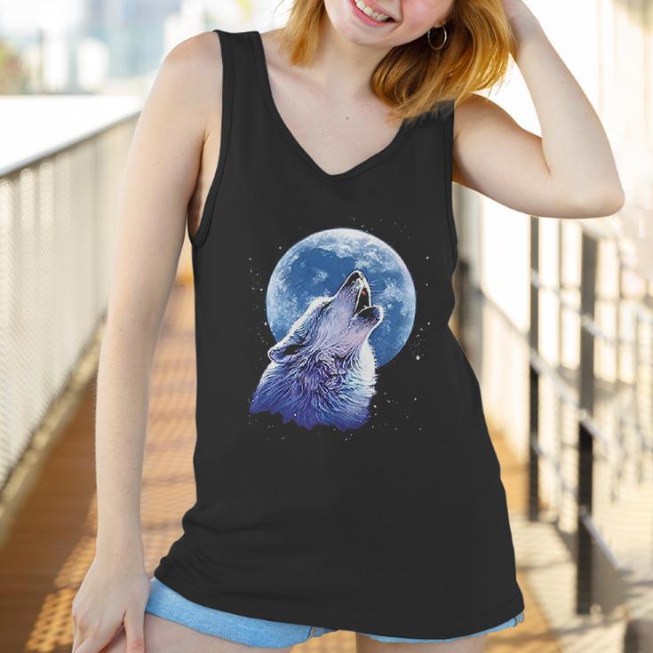 Call Of The Wild Lone Wolf Howling At The Moon Wildlife Women Tank Top