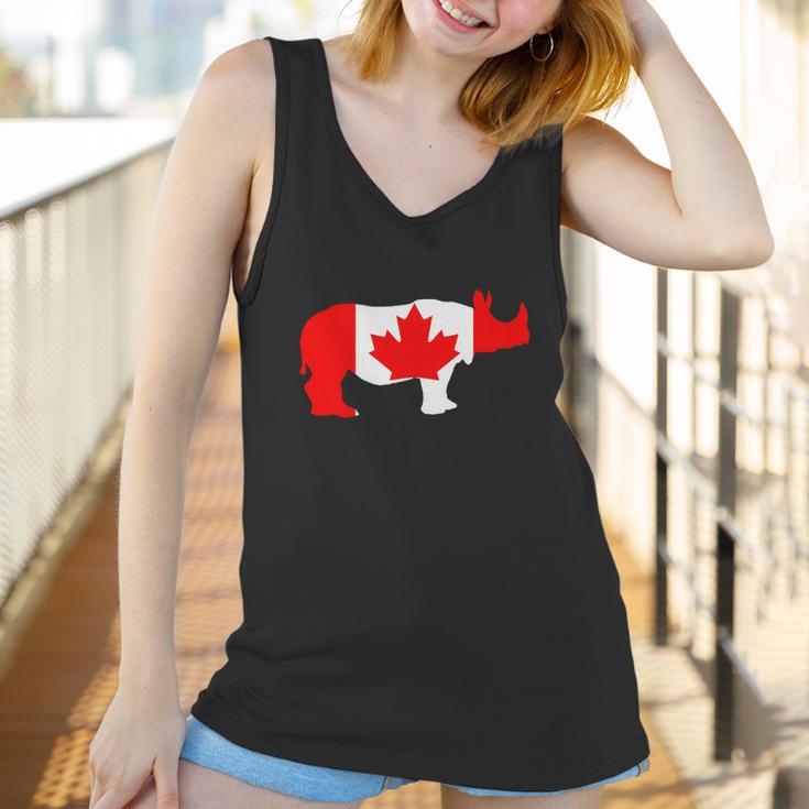 Canada Flag - Rhinoceros - Womens T-Shirt By American Apparel Women Tank Top