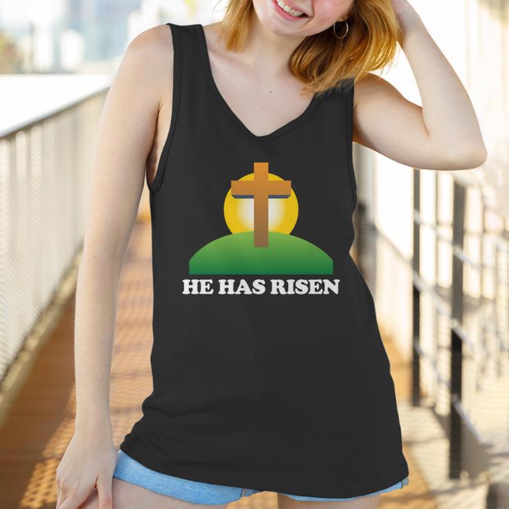 Christian Easter He Has Risen Christianity Cross Women Tank Top