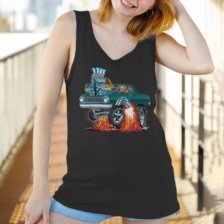 Classic Sixties Muscle Car Funny Dragster Hot Rod Cartoon Women Tank Top