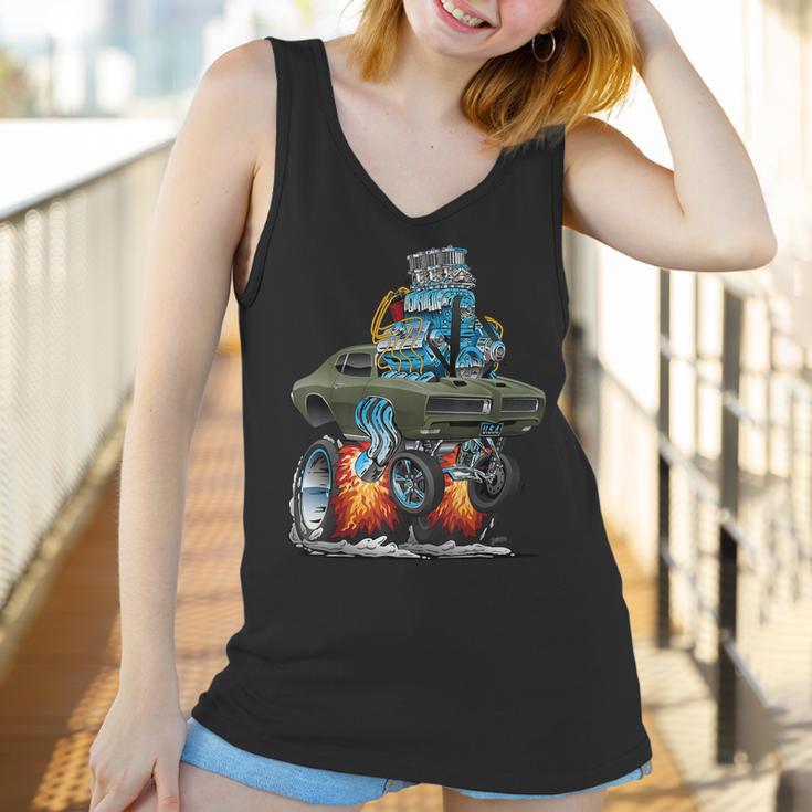 Classic Sixties Muscle Car Funny Dragster Hot Rod Cartoon V3 Women Tank Top