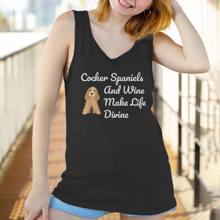 Cocker Spaniel And Wine Make Life Divine Women Tank Top