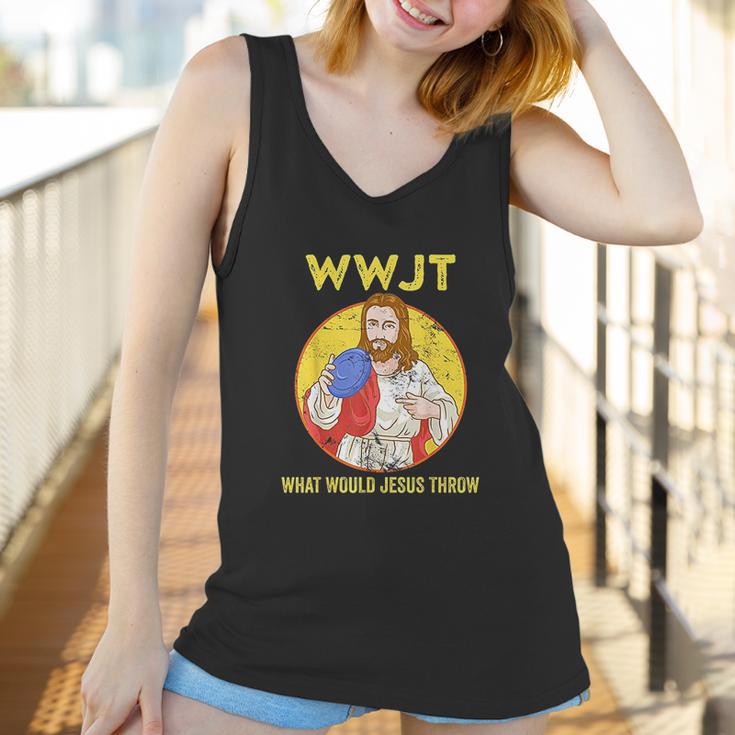 Disc Golf Shirt What Would Jesus Throw Frisbee Golf Women Tank Top