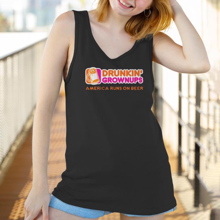 Drink Drunken Grownups American Run On Beer Dab Funny Women Tank Top