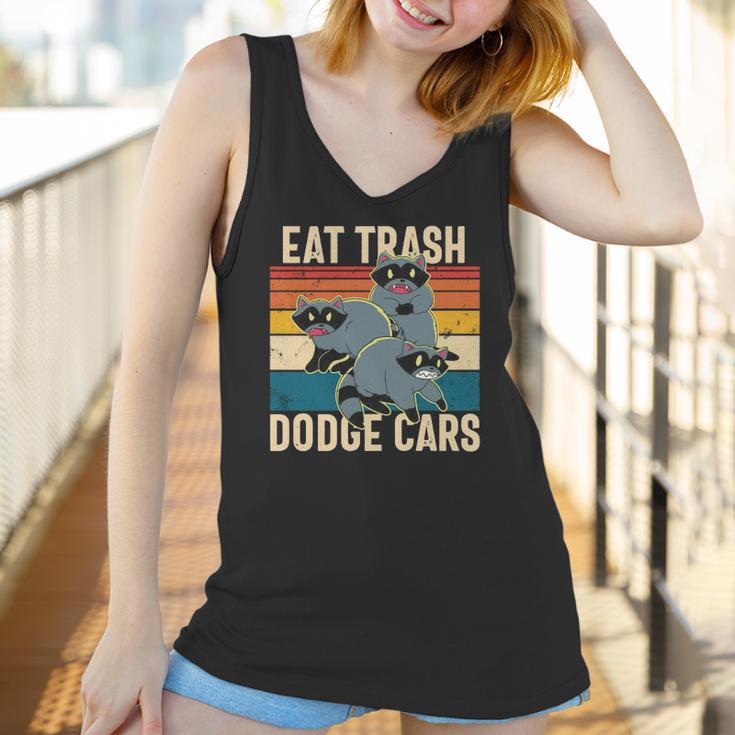 Eat Trash Dodge Cars Retro Raccoon Trash Panda Funny Raccoon Women Tank Top