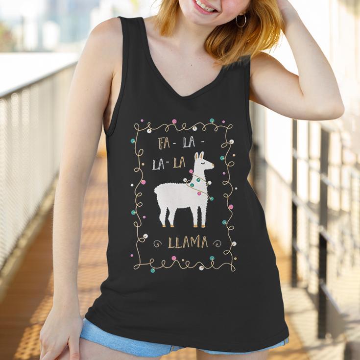 Fa La La La Llama Southern Charm Collection On A Navy Women Tank Top