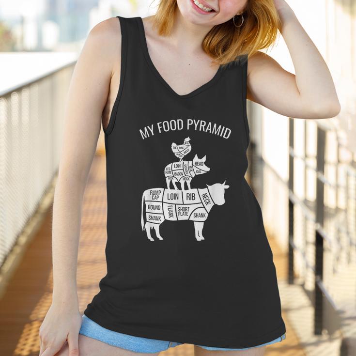 My Food Pyramid Funny Carnivore Cow Pig Chicken Women Tank Top