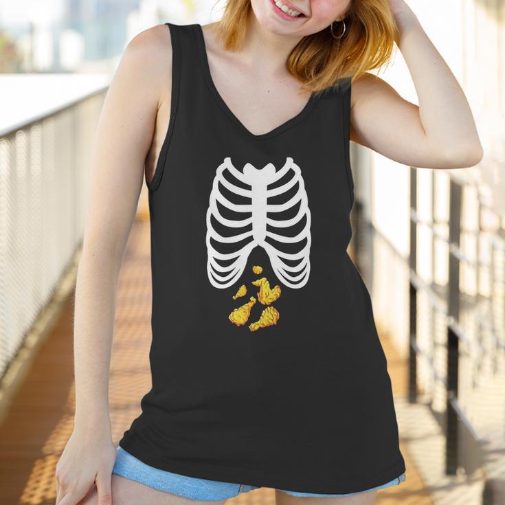 Fried Chicken Lovers Halloween Skeleton Rib Cage Xray Women Tank Top