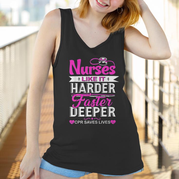 Funny Nurses Like It Harder Faster Deeper Cpr Saves Lives Women Tank Top