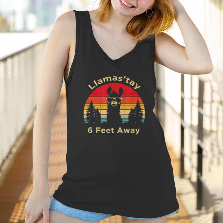 Funny Social Distancing Llama Retro Yoga Gift Women Tank Top