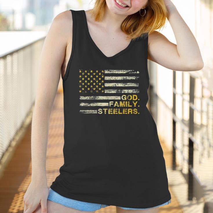 God Family Steelers Us Vintage Flag Team Dad Mam Day Gifts Women Tank Top