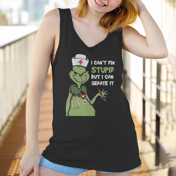 Grinch Nurse I CanFix Stupid But I Can Sedate It Women Tank Top