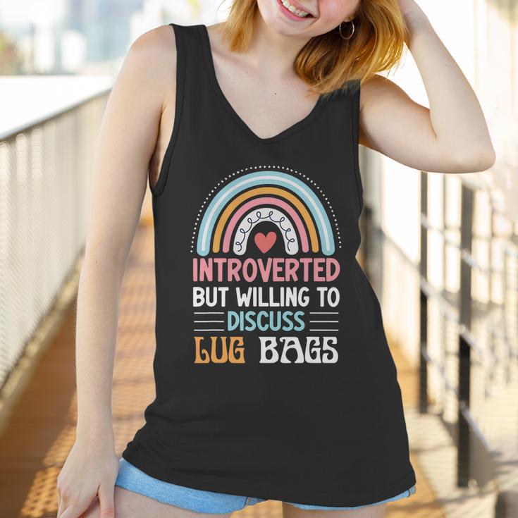 Introverted But Willing To Discuss Lug Bags Rainbow Women Tank Top