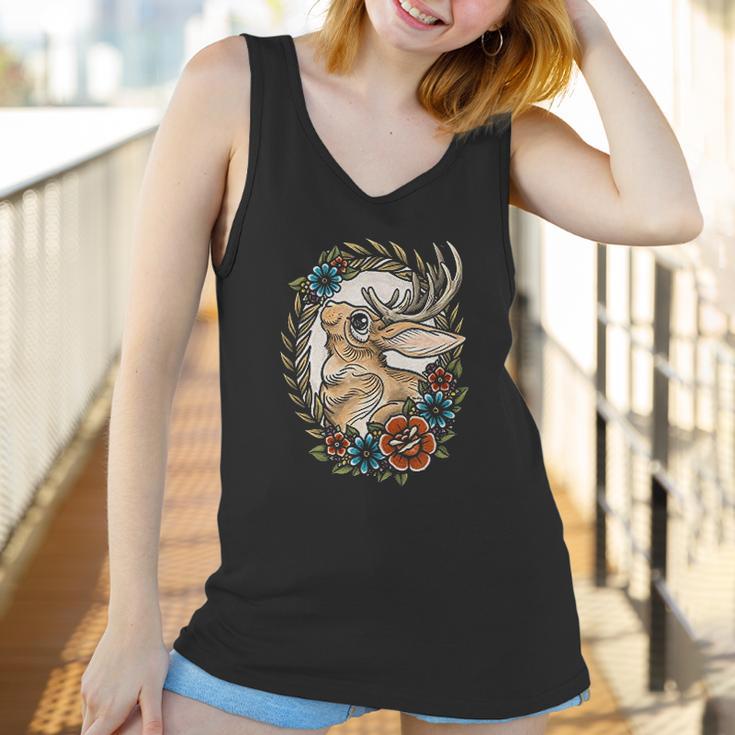 Jackalope With Flowers Women Tank Top