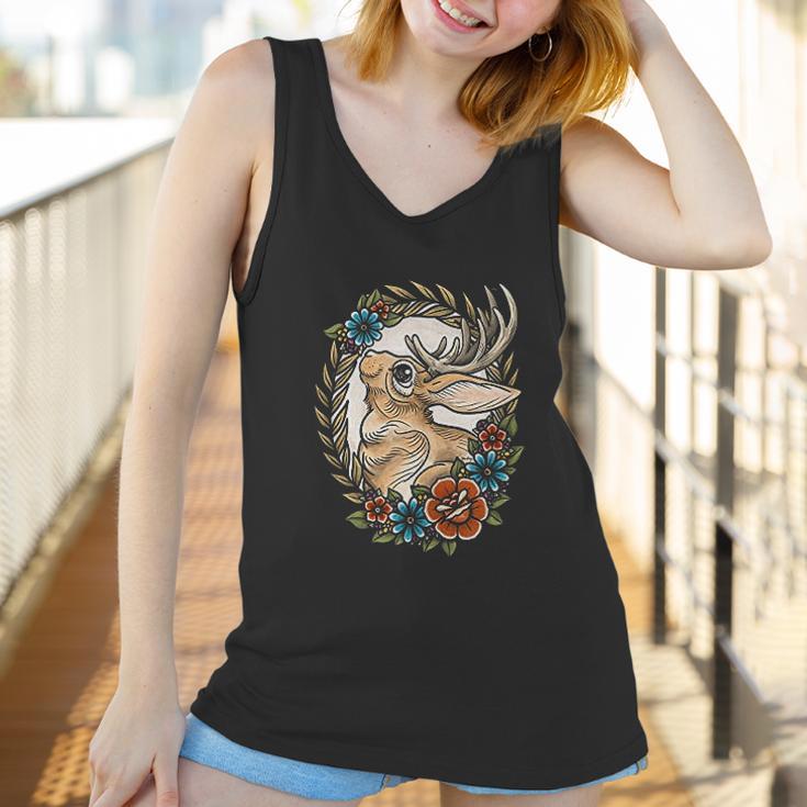 Jackalope With Flowers Women Tank Top