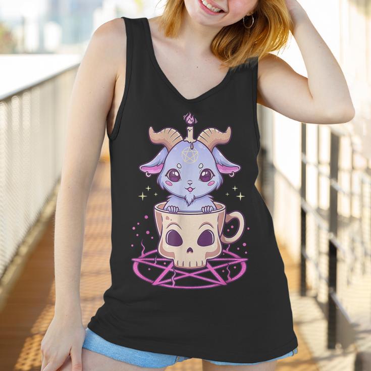 Kawaii Pastel Goth Cute Creepy Pentacle Baphomet Goat Men Women T-Shirt Graphic Print Casual Unisex Tee Women Tank Top