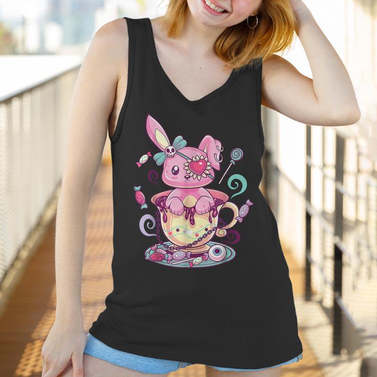 Kawaii Pastel Goth Cute Creepy Rabbit Menhera Occult Bunny V2 Men Women T-Shirt Graphic Print Casual Unisex Tee Women Tank Top