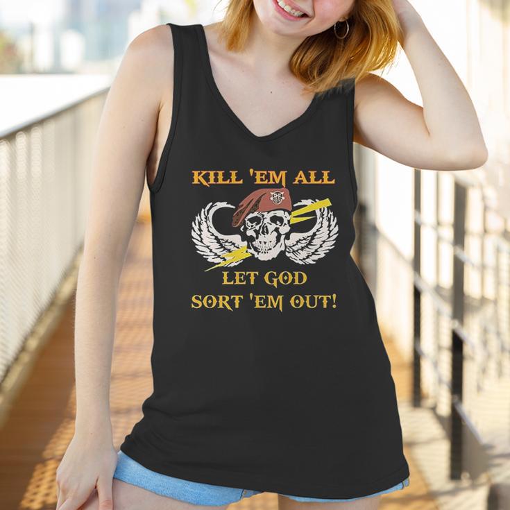 Kill Em All Let God Sort Em Out Skull Women Tank Top