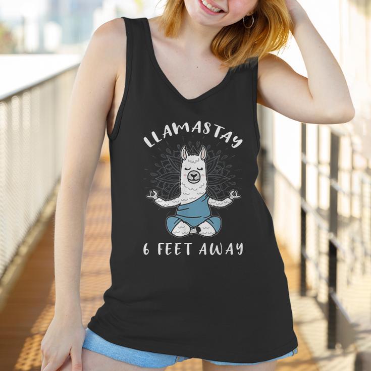 Llamastay 6 Feet Away Funny Llama Social Distancing Humour Women Tank Top