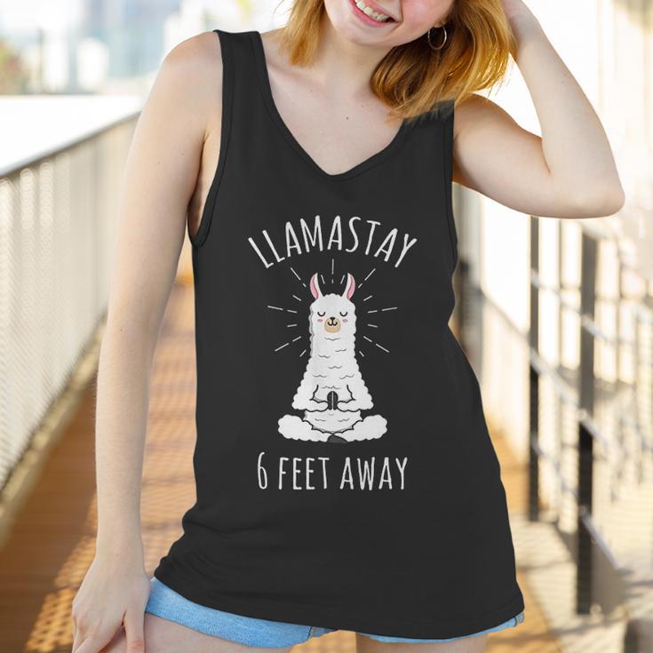 Llamastay 6 Feet Away Funny Llama Social Distancing Women Tank Top