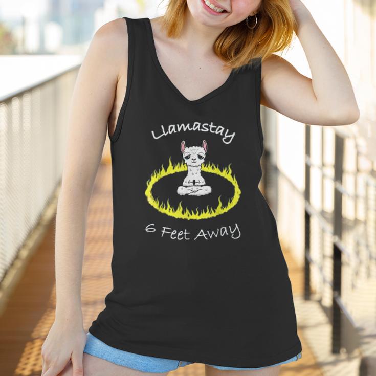 Llamastay 6 Feet Away Funny Llama Stay Social Distancing Women Tank Top