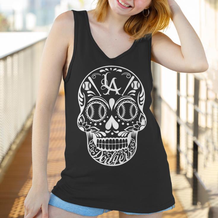 Los Angeles Sugar Skull Day Of The Dead Cinco De Mayo Men Women T-Shirt Graphic Print Casual Unisex Tee Women Tank Top