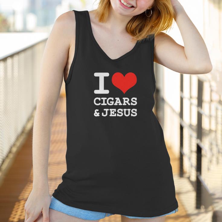 I Love Cigars Jesus Cool Christian Smoker Humor Women Tank Top