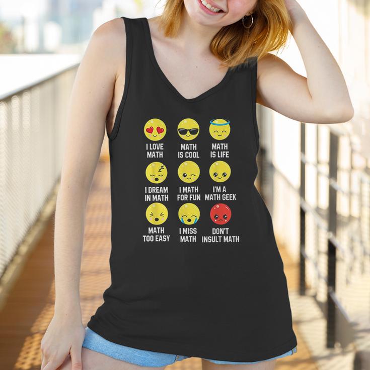 I Love Math Emoji Emoticons Teacher Mathletes Graphic Women Tank Top