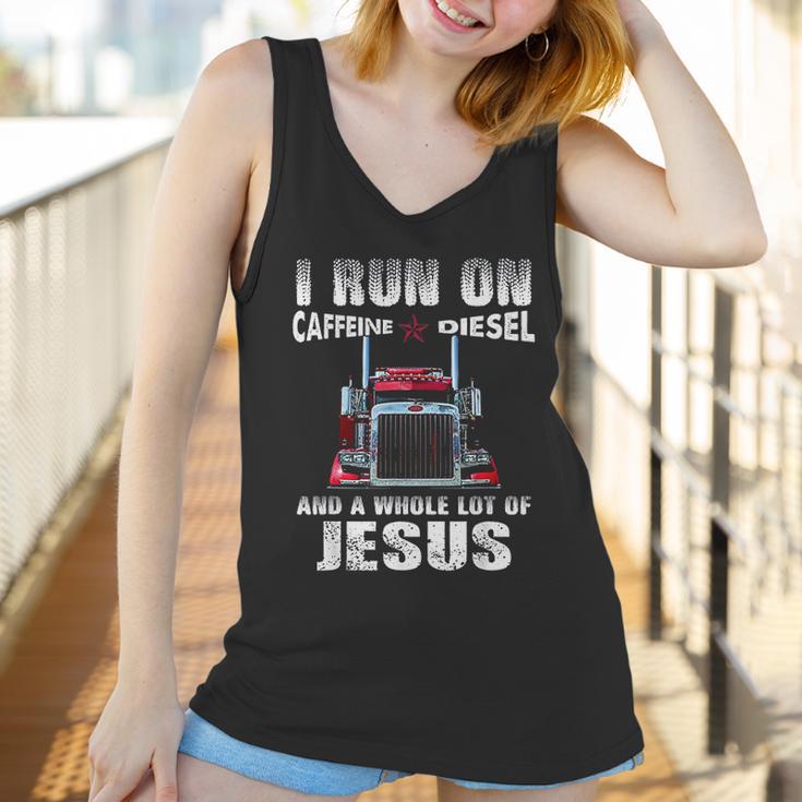 Mens Caffeine Diesel Jesus Christian Trucker Distressed Women Tank Top