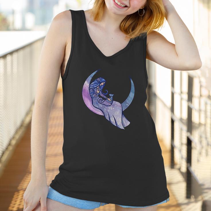 Moon Goddess Cat Person Artwork Moon Child Cat Women Tank Top