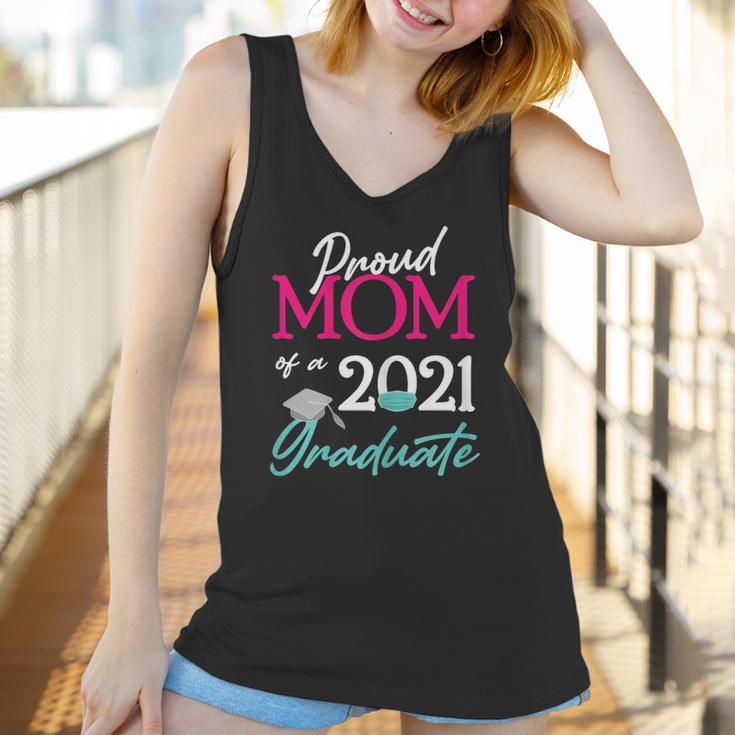 Womens Proud Mom Of A 2021 Graduate Face Mask 2021 And Cap Women Tank Top