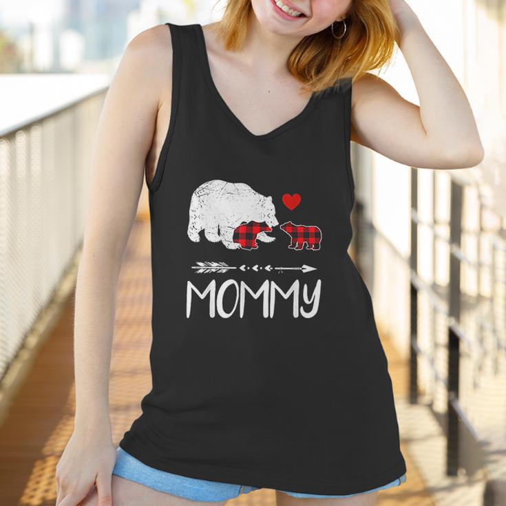 Red Plaid Mommy Bear Two Cubs Matching Buffalo Xmas Women Tank Top